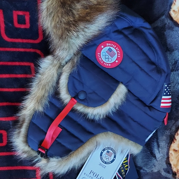 Polo Ralph Lauren 2022 Team USA Beijing Olympics Trapper Hat & Matching Gloves - Picture 10 of 14